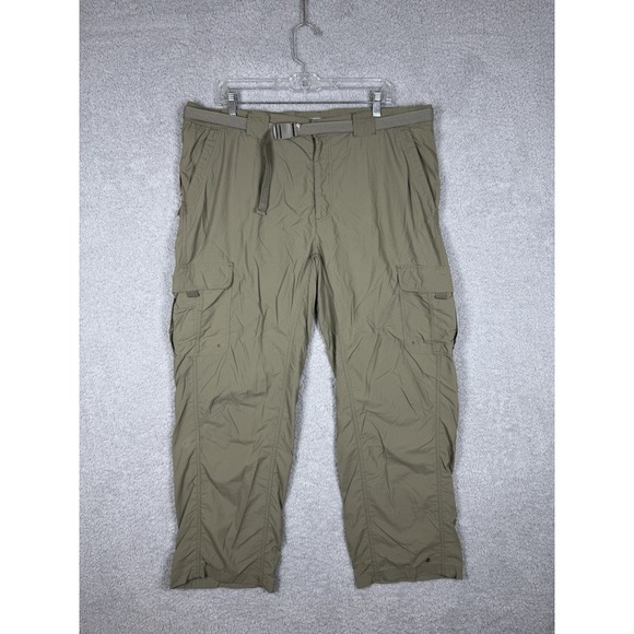 Columbia Insect Blocker‎ Men's XL 30 Flat Front Cargo Pants Khaki Zipped Pockets - Picture 1 of 10